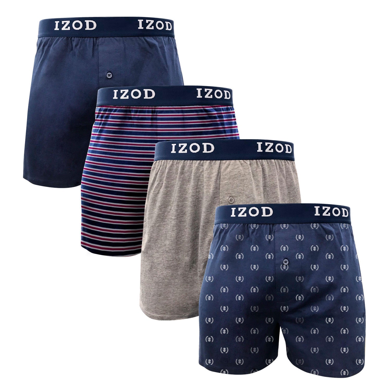 IZOD Men's Knit Boxer, Large (4-pack)